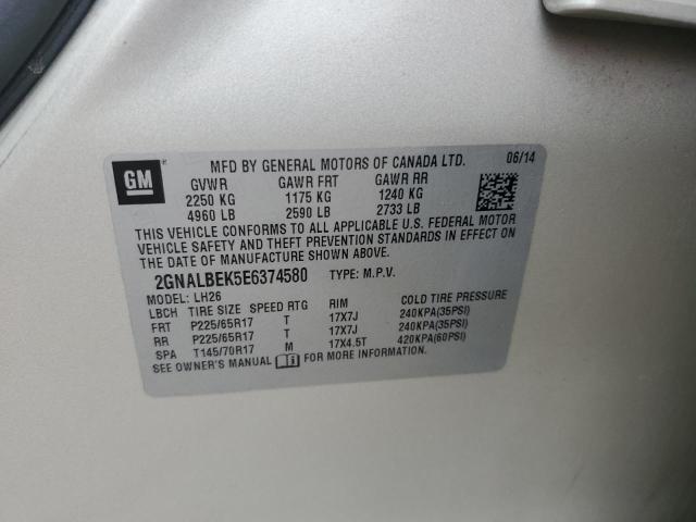 2GNALBEK5E6374580 - 2014 CHEVROLET EQUINOX LT 米色 照片 13