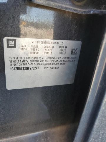 1G1ZB5ST2GF270241 - 2016 CHEVROLET MALIBU LS أسود صورة 12