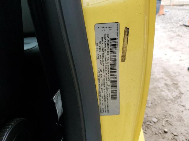 3VWPG3AG8AM020225 - 2010 VOLKSWAGEN NEW BEETLE YELLOW photo 12