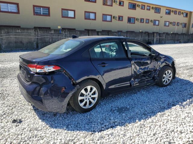 5YFEPMAE9MP265241 - 2021 TOYOTA COROLLA LE BLUE photo 3