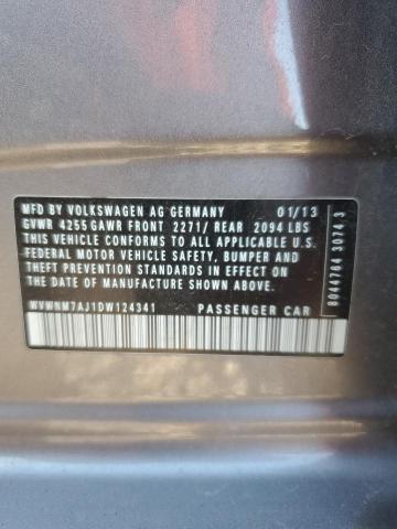WVWNM7AJ1DW124341 - 2013 VOLKSWAGEN GOLF 灰色 照片 13