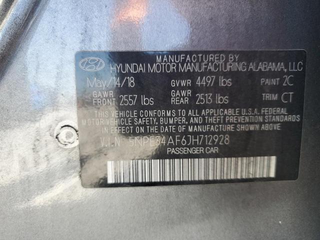 5NPE34AF6JH712928 - 2018 HYUNDAI SONATA SPORT 灰色 照片 12