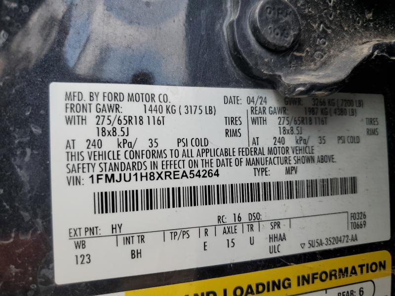 1FMJU1H8XREA54264 - 2024 FORD EXPEDITION XLT GRAY photo 13