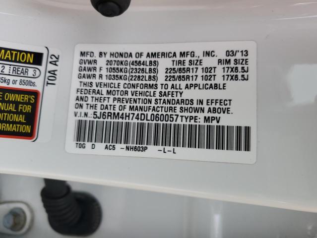 5J6RM4H74DL060057 - 2013 HONDA CR-V EXL თეთრი ფოტო 13