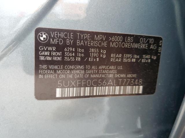 5UXFF0C56ALT77348 - 2010 BMW X5 XDRIVE35D BLACK photo 13