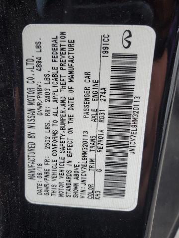 JN1CV7EL9HM320113 - 2017 INFINITI Q60 BASE BLACK photo 12
