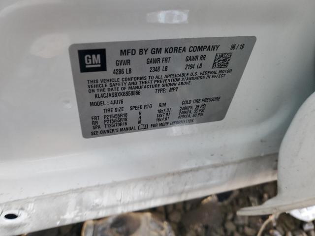 KL4CJASBXKB950866 - 2019 BUICK ENCORE PREFERRED თეთრი ფოტო 13