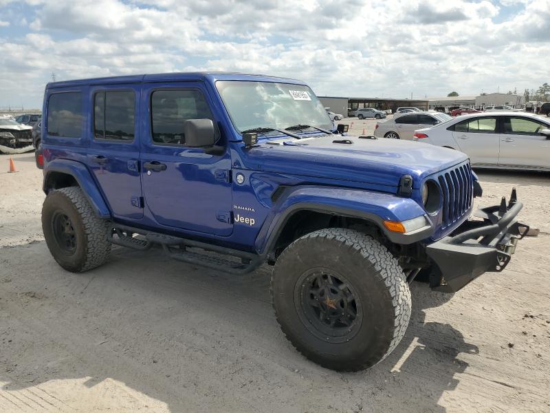 1C4HJXEN5JW215823 - 2018 JEEP WRANGLER U SAHARA BLUE photo 4
