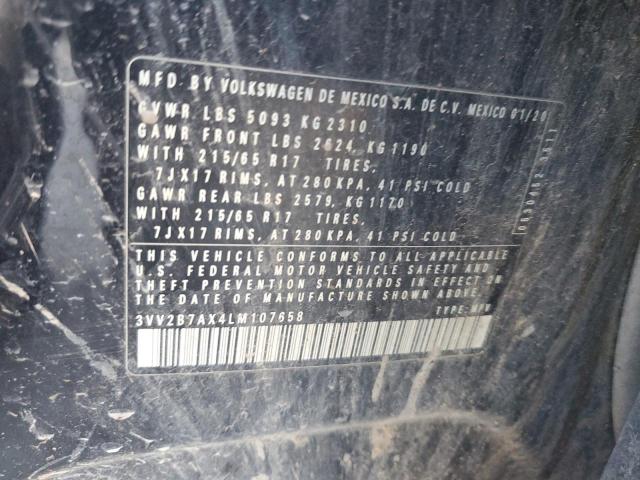 3VV2B7AX4LM107658 - 2020 VOLKSWAGEN TIGUAN SE შავი ფოტო 13