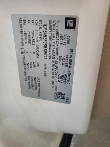 1GYS4HEF0BR135741 - 2011 CADILLAC ESCALADE ESV LUXURY Սպիտակ լուսանկար 13