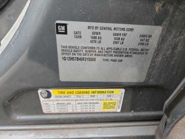 1G1ZH57B49F215565 - 2009 CHEVROLET MALIBU 1LT GRAY photo 12