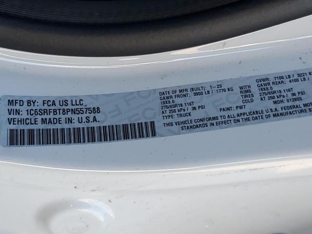 1C6SRFBT8PN557588 - 2023 RAM 1500 BIG HORN/LONE STAR WHITE photo 13