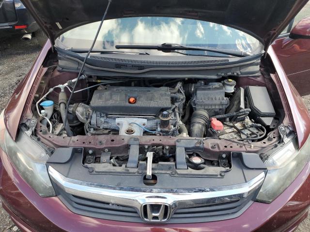 19XFB2F89CE103202 - 2012 HONDA CIVIC EX BURGUNDY photo 11