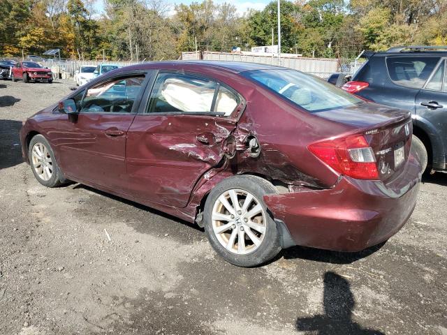 19XFB2F89CE103202 - 2012 HONDA CIVIC EX BURGUNDY photo 2