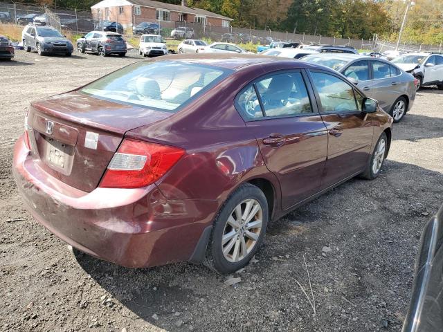 19XFB2F89CE103202 - 2012 HONDA CIVIC EX BURGUNDY photo 3