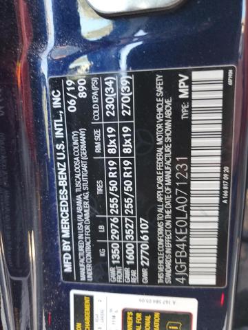 4JGFB4KE0LA071231 - 2020 MERCEDES-BENZ GLE 350 4MATIC BLUE photo 13