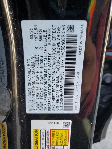 2HGFE4F85SH338185 - 2025 HONDA CIVIC SPORT BLACK photo 13
