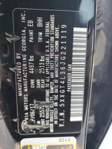 5XXGT4L36JG221119 - 2018 KIA OPTIMA LX შავი ფოტო 12