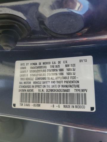 3CZRM3H36DG704601 - 2013 HONDA CR-V LX 蓝色 照片 13