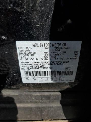 1FM5K8AB7PGB98152 - 2023 FORD EXPLORER POLICE INTERCEPTOR Negro foto 13