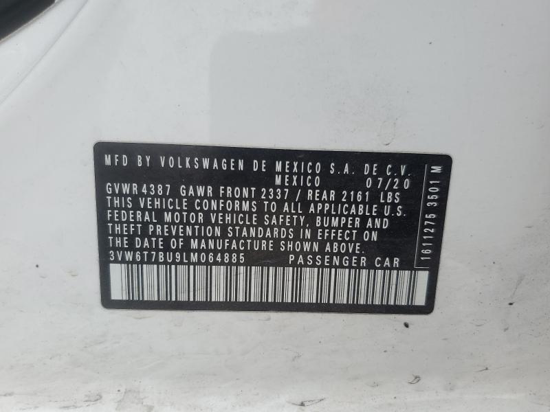 3VW6T7BU9LM064885 - 2020 VOLKSWAGEN JETTA GLI თეთრი ფოტო 12