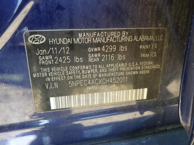 5NPEC4ACXCH452011 - 2012 HYUNDAI SONATA SE 蓝色 照片 12