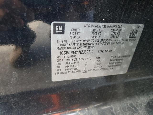 1GCRCNEC1HZ330719 - 2017 CHEVROLET SILVERADO C1500 Қара фото 12