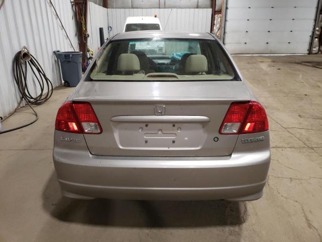 JHMES95655S016268 - 2005 HONDA CIVIC HYBRID SILVER photo 6