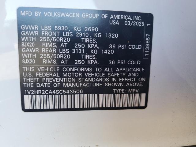 1V2HR2CA4SC543506 - 2025 VOLKSWAGEN ATLAS SE Blanco foto 14