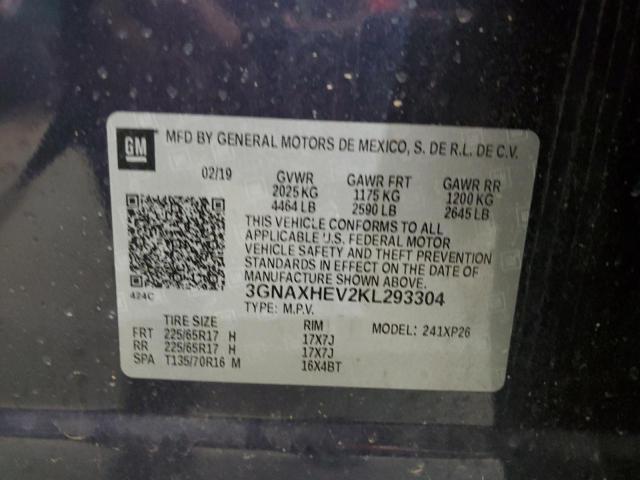 3GNAXHEV2KL293304 - 2019 CHEVROLET EQUINOX LS BLUE photo 13