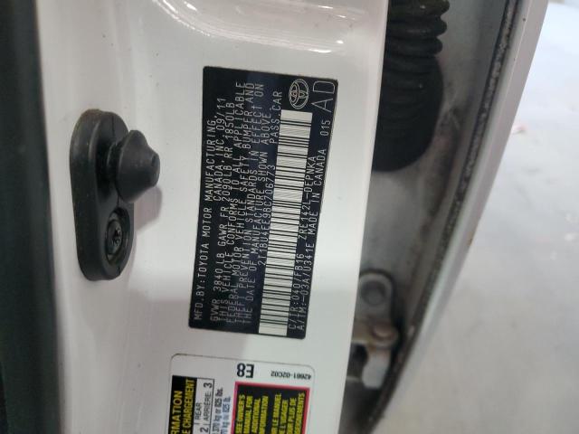2T1BU4EE9BC706773 - 2011 TOYOTA COROLLA BASE Biały zdjęcie 12