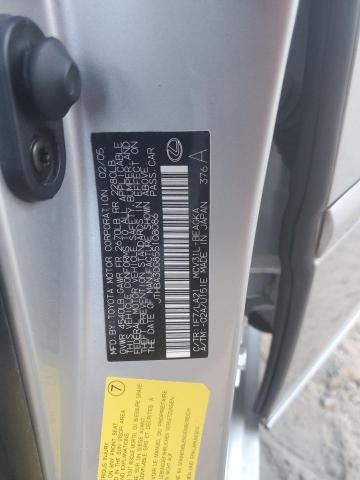 JTHBA30G855108086 - 2005 LEXUS ES 330 ვერცხლისფერი ფოტო 12