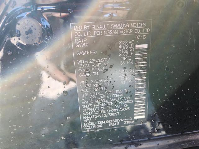 KNMAT2MV4GP726197 - 2016 NISSAN ROGUE S BLACK photo 13
