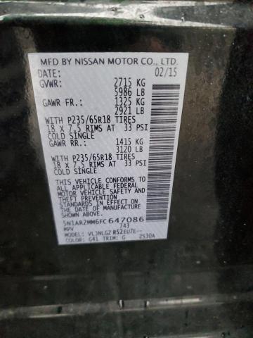 5N1AR2MM6FC647086 - 2015 NISSAN PATHFINDER S 黑色 照片 13