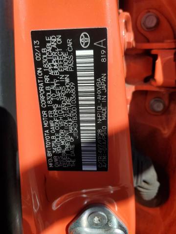 JTDKDTB30D1036809 - 2013 TOYOTA PRIUS C 橙色 照片 13