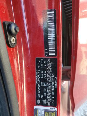 3KPFN4A88HE092923 - 2017 KIA FORTE EX 红色 照片 12