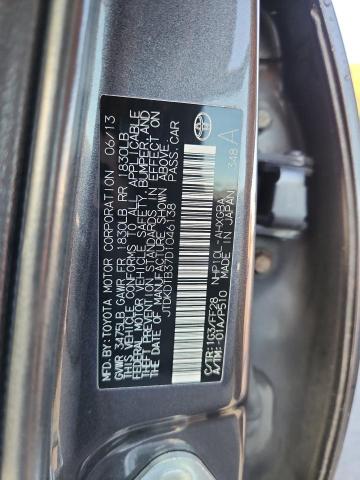 JTDKDTB37D1046138 - 2013 TOYOTA PRIUS C Grau Foto 12