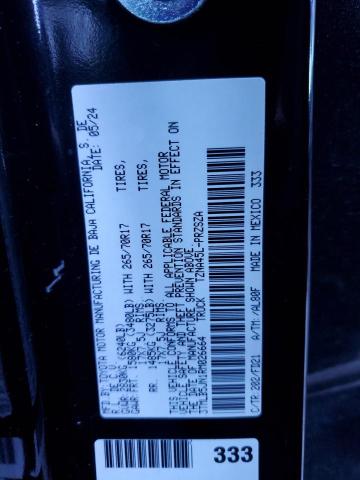 3TMLB5JN1RM026664 - 2024 TOYOTA TACOMA DOUBLE CAB 黑色 照片 12
