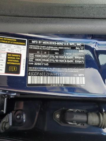 4JGDF6EE2HA949137 - 2017 MERCEDES-BENZ GLS 450 4MATIC BLUE photo 14