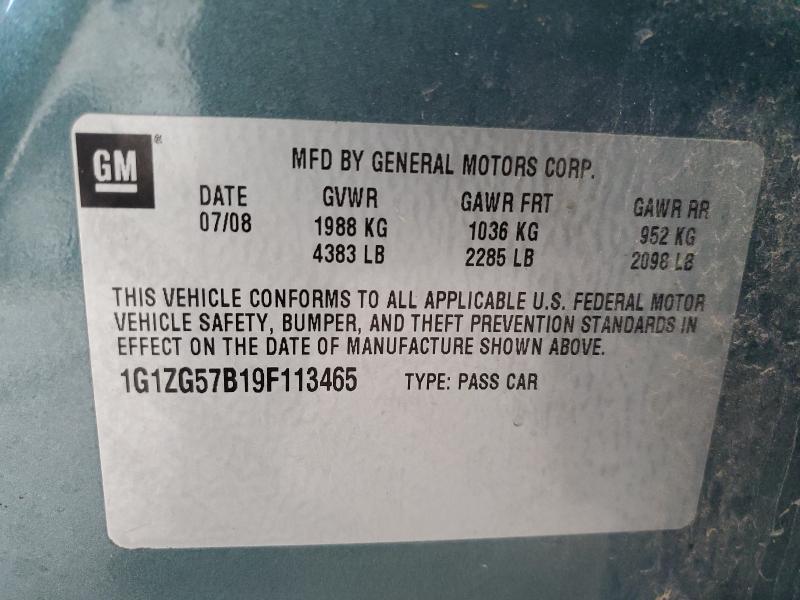 1G1ZG57B19F113465 - 2009 CHEVROLET MALIBU LS Mavi foto 12