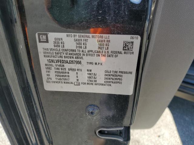 1GNLVFED3AJ267956 - 2010 CHEVROLET TRAVERSE LT BLACK photo 12
