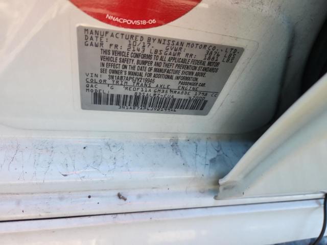 3N1AB7AP6JY219946 - 2018 NISSAN SENTRA S WHITE photo 13