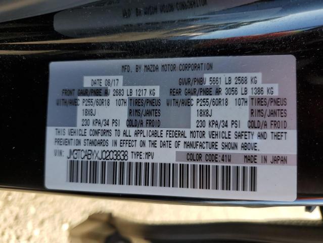 JM3TCABYXJ0203838 - 2018 MAZDA CX-9 SPORT შავი ფოტო 13