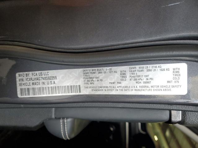 1C4RJHAG7N8592259 - 2022 JEEP GRAND CHER LAREDO Сұр фото 13