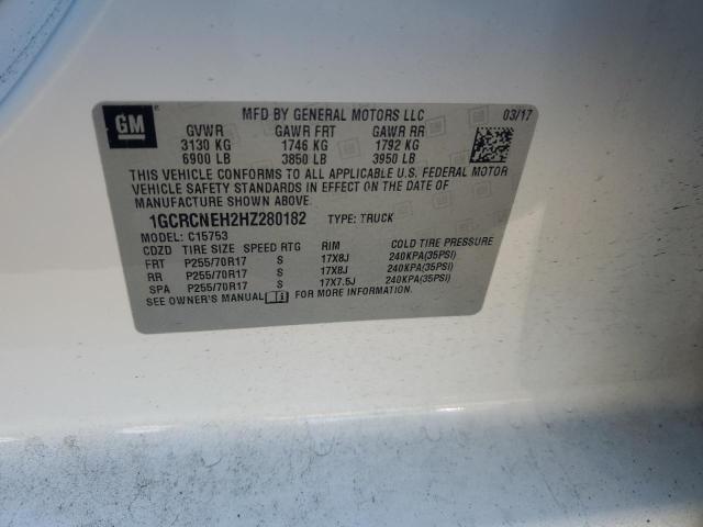 1GCRCNEH2HZ280182 - 2017 CHEVROLET SILVERADO C1500 WHITE photo 12