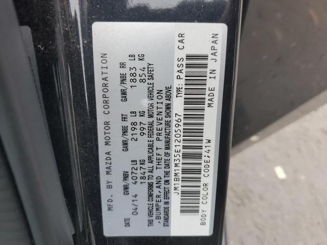 JM1BM1M35E1205967 - 2014 MAZDA 3 GRAND TOURING أسود صورة 12