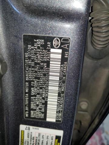 2T1KU40E09C005203 - 2009 TOYOTA COROLLA MA GRAY photo 12