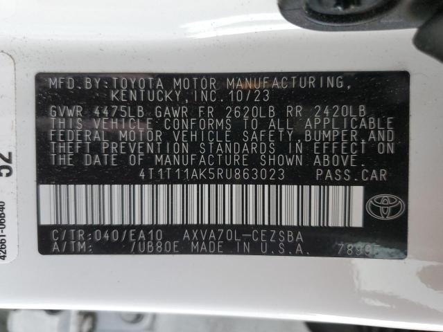 4T1T11AK5RU863023 - 2024 TOYOTA CAMRY SE NIGHT SHADE WHITE photo 12