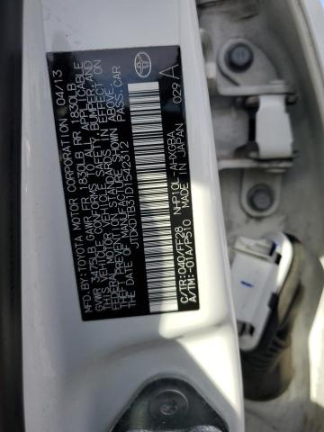 JTDKDTB31D1542312 - 2013 TOYOTA PRIUS C 白色 照片 12