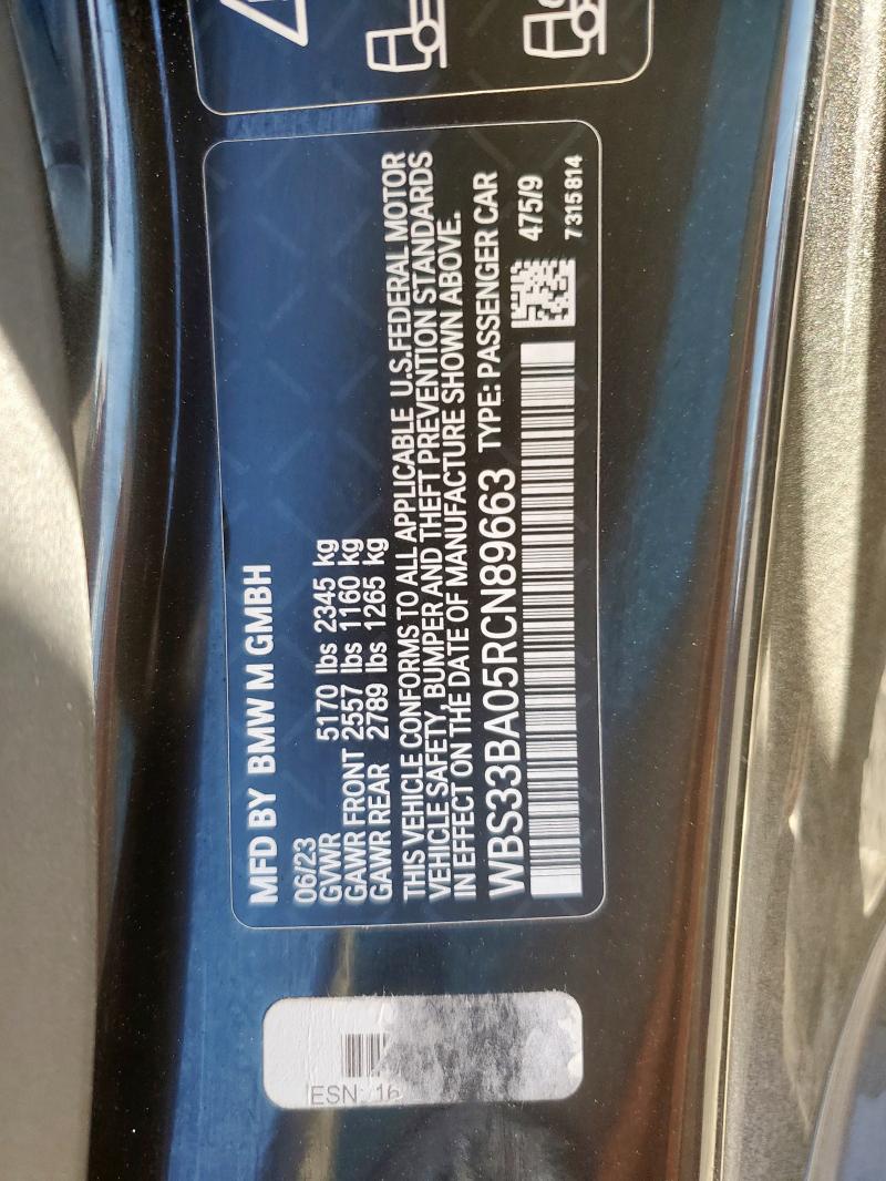 WBS33BA05RCN89663 - 2024 BMW M4 COMPETITION BLACK photo 12